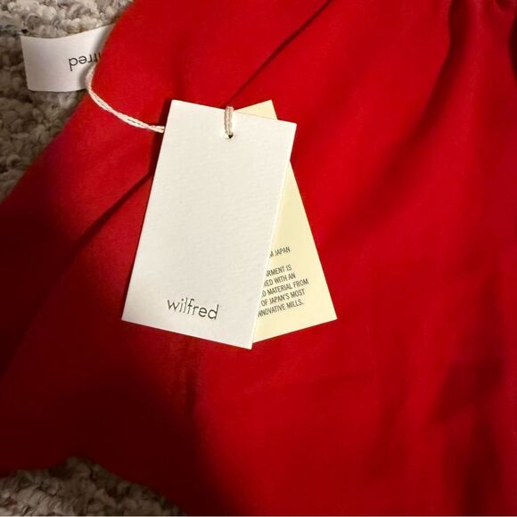 NWT Aritzia Wilfred Bonaventure Red Bouncy Tube Strapless Crop Top- Size Small - Picture 7 of 10
